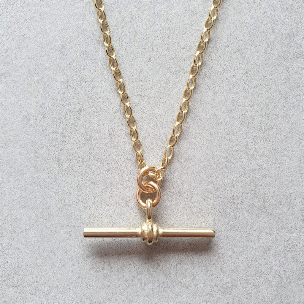 Daisy London Stacked Bead and T Bar Pendant Necklace, Gold at John Lewis &  Partners